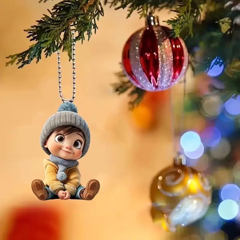 Acrylic Car Whimsical Pendant Cheerful Cartoon Style Ideal For Home Decoration