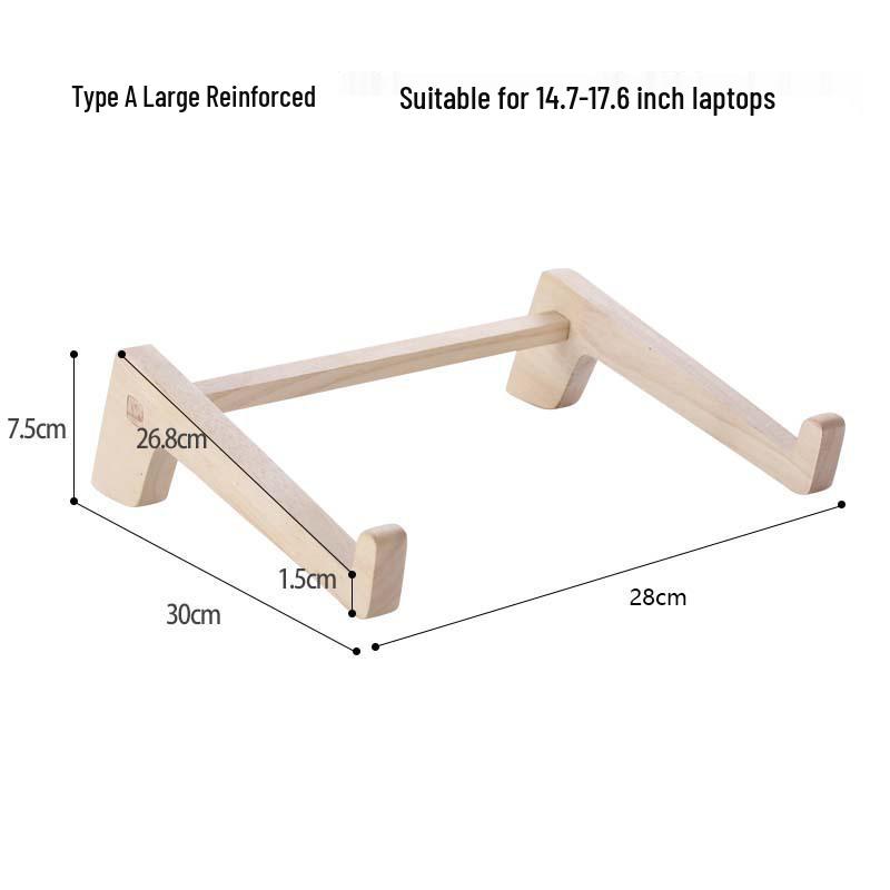 Solid Wood Vertical Laptop Stand with Cooling and Desktop Storage