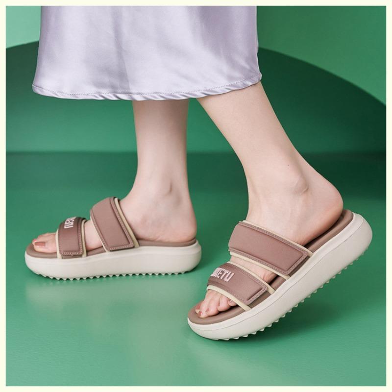 2026 Fashion Brand Summer Shoes Women Sandals Thick Sole Soft Summer Holiday Comfortable Ladies Sandals Non-slip Yellow Black Plus Size 41