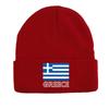 Flag of Greece Print Knitted Hat Beanie, Patriotic Skull Cap Candy Color Windproof Simple Bonnet Knit Cap Beanie