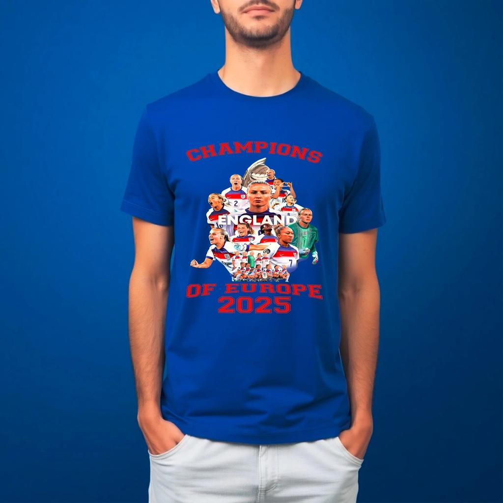 Anglia Campioni ai Europei Câștigători 2025 Fotbal Fotbal Cadou pentru Fani Tricou