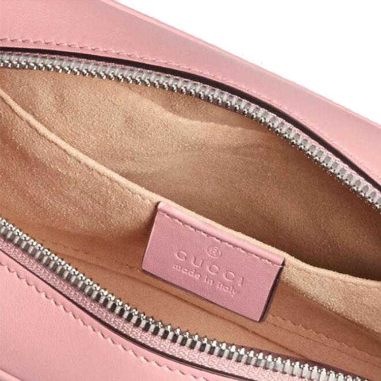 Gucci GG Marmont Silver Logo Chain Quilted Leather Camera Bag Women Shoulder Bag 447632-DTD1Y-5815