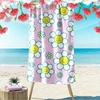 Handtuch mit Smiley-Gänseblümchen-Muster, Rosa Hintergrund Strandtuch schnelltrocknend für Reisen Outdoor-Sport Joggen Strand und Schwimmen