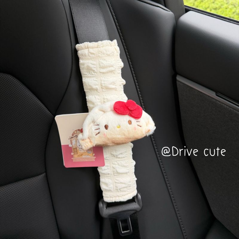 Authentic Hello Kitty Sanrio Collaboration Chinese Breakfast Dumpling Chef Kitty Car Seatbelt Shoulder Pad Pan-Fried Dumplings Kitty