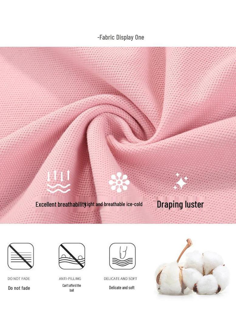 Dámské letní polo tričko s krátkým rukávem - Volný střih, Tištěné logo, Sportovní ležérní tričko z čisté bavlny