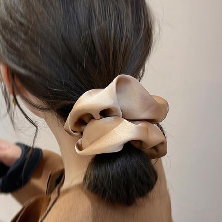 Elaborate Silk Like Hair Tie for Women Hair Rings Elegant Ruched Silk Like Scrunchies Oversized Hair Rope Hair Tie
