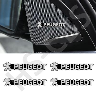 2/5/8pcs Aluminum Car Audio Logo Decoration Stickers Auto Emblem Badge Decal For Peugeot 2008 3008 4008 5008 308 408 508 106 207