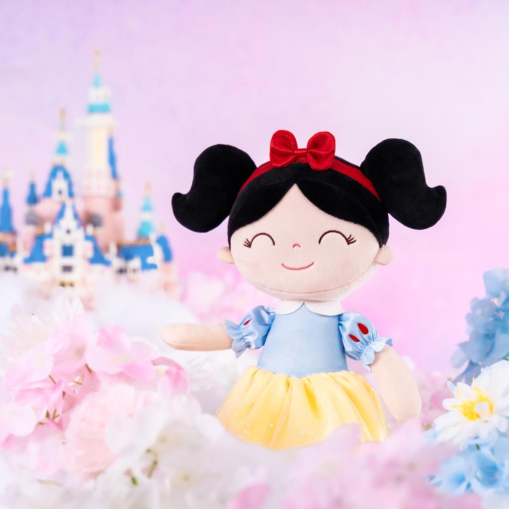 16inches Plush Dolls Red Bow Princess Baby Girls Toys Yellow Soft for Children's Day Gifts