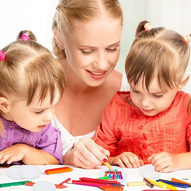 30Pcs Multi Purpose Clear Acrylic Board Blank Round Panel Shatterproof for Wedding Party Signs Display Project