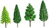 Forest Model 55 Diorama 9 Sizes for N Gauge and Buildings Model Trees, Pieces, Kit, 3-7cm, Mixed, Dioramas, Railways, (55 Pieces, A)