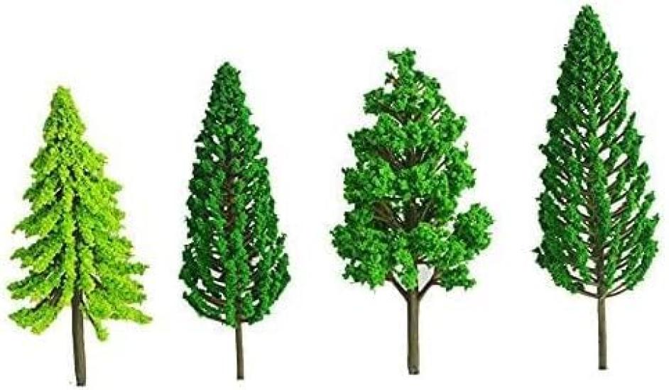 Forest Model 55 Diorama 9 Sizes for N Gauge and Buildings Model Trees, Pieces, Kit, 3-7cm, Mixed, Dioramas, Railways, (55 Pieces, A)
