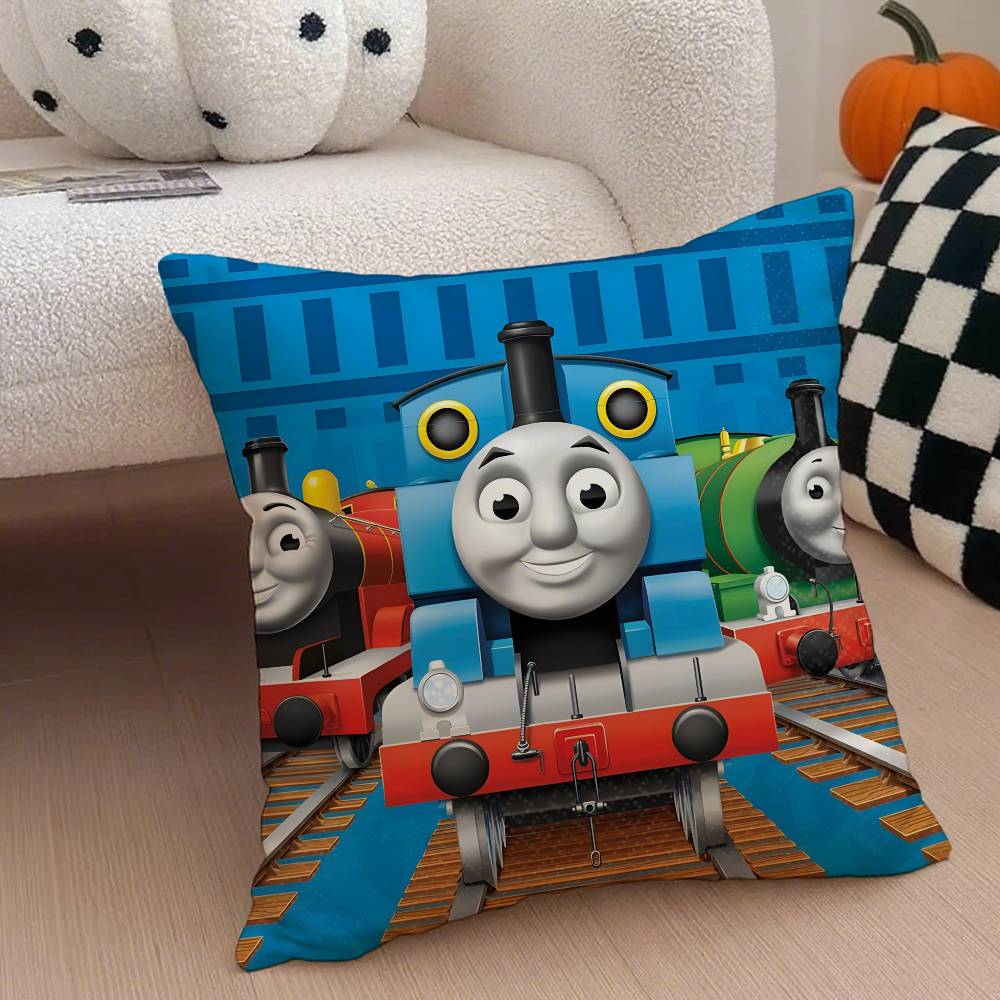 

Томас Паровозик Квадратная наволочка Наволочка против пылевых клещей Невидимая молния Шелковистый короткий плюш Чехол на подушку для дивана 12x12Inch