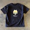 Otaku Retro Game Tee Cute Pixel Blonde Cat Ears Girl Loading Text Ins Trendy Unisex Cotton Oversized Black Daily Tshirt