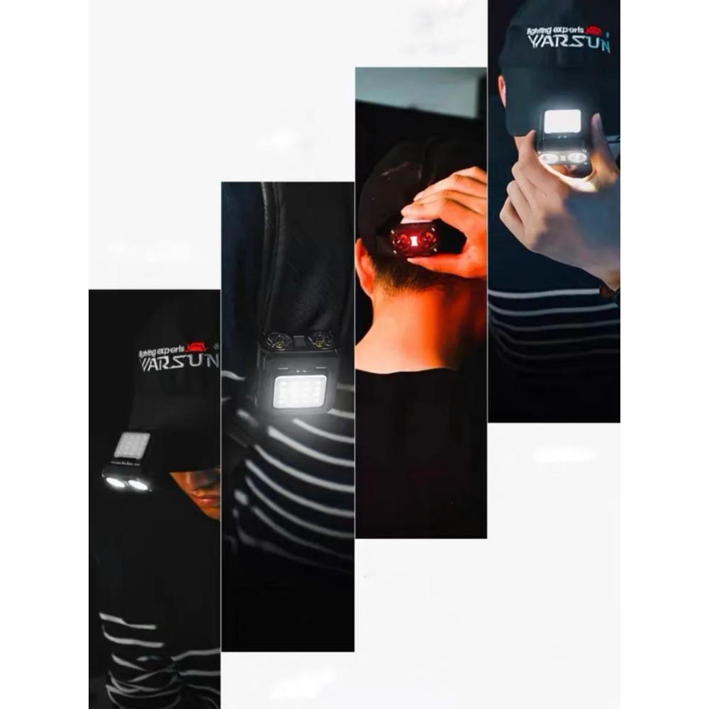 Ultra Bright Rechargeable Headlamp LED Sensor Head Torch Clip On Cap Light Waterproof  Flashlight Outdoor Camping Fishing Lamp