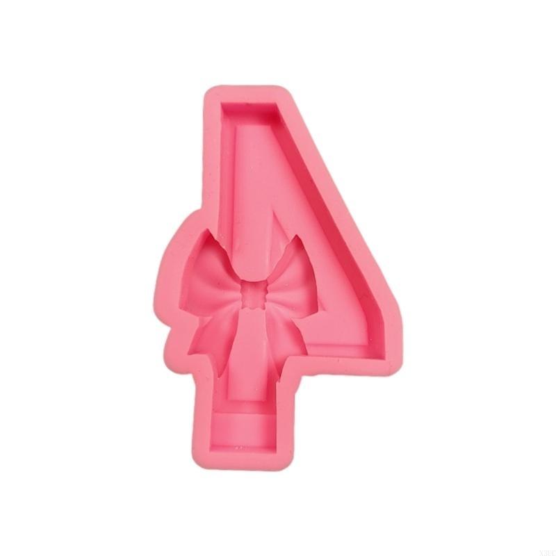 

Birthday Molds Bowknot Number Molds Silicone Molds for Cake Decorations X3UC