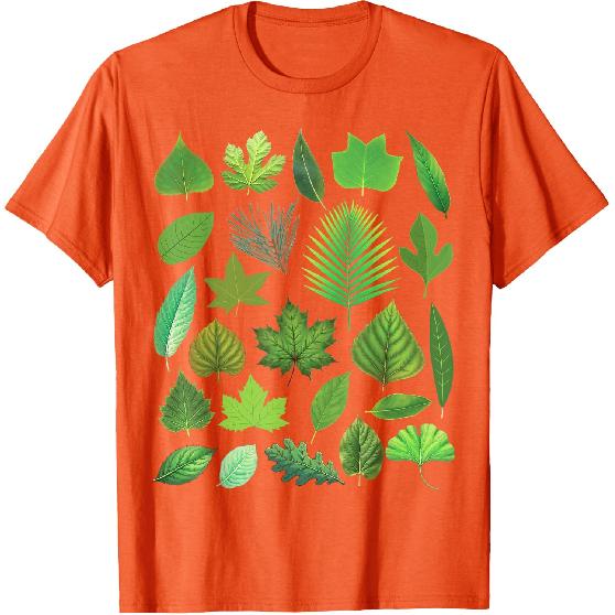 Types of Tree Leaves Biology Nature Educational T-Shirt