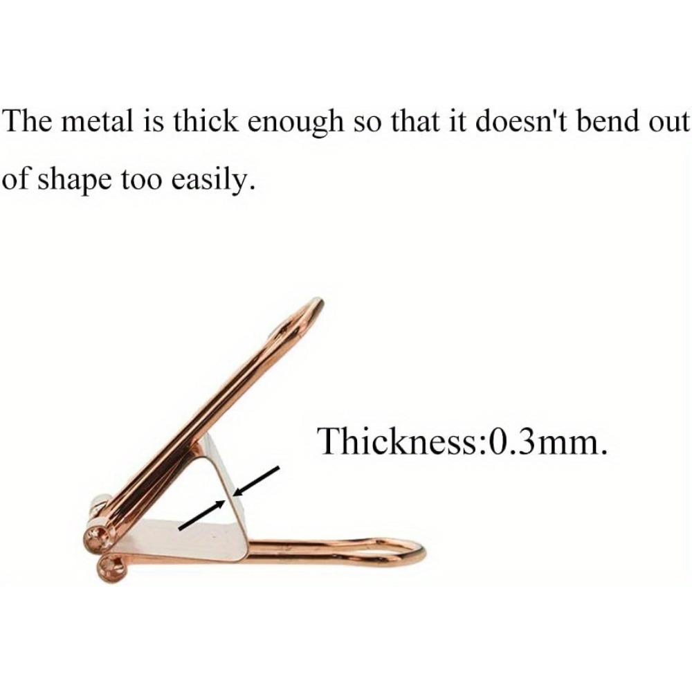 1PACK/24 Binders, Paper Clips Reusable Rose Gold Swallow Tail Clips