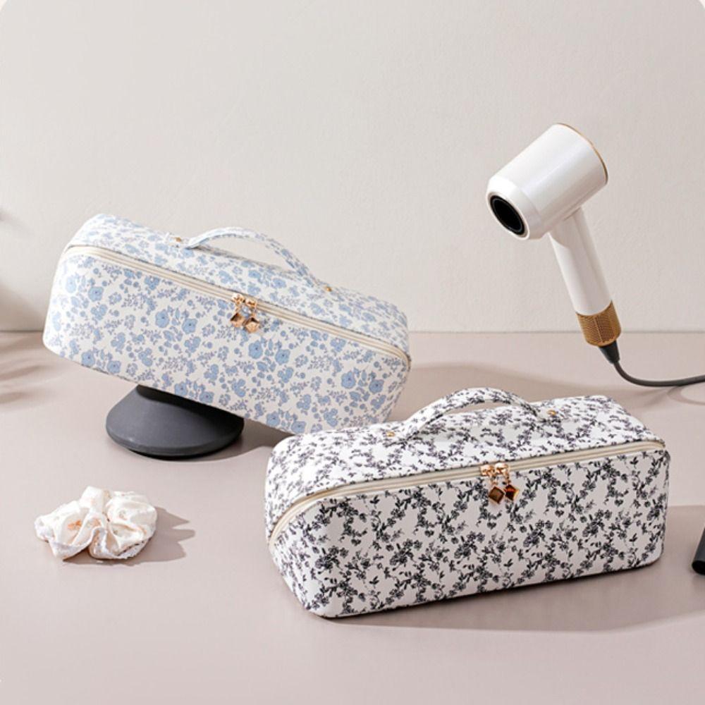 Large Capacity Hair Dryer Storage Bag PU Leather Carrying Case New Curler Storage Bag  Travel Use