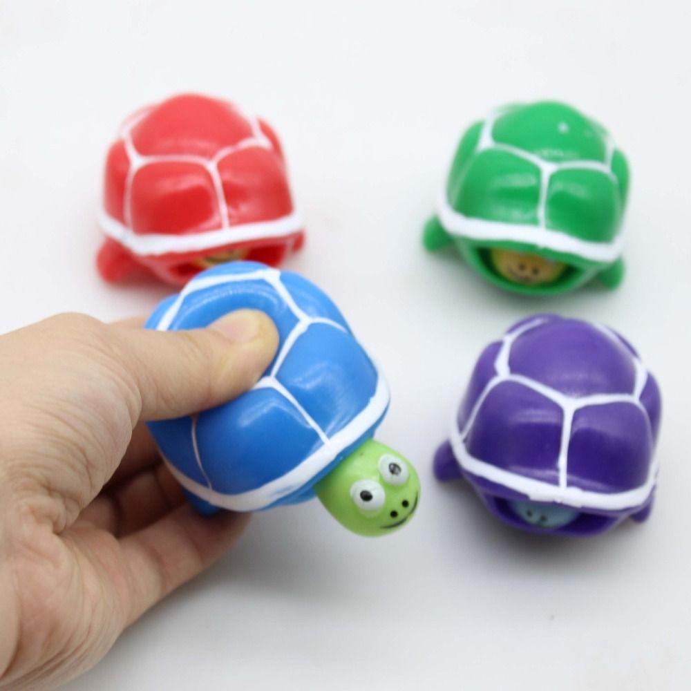TPR Cartoon Turtle Telescopic Toy Colorful Squeeze Telescopic Head Squeeze Tortoise Toy Gift Kids