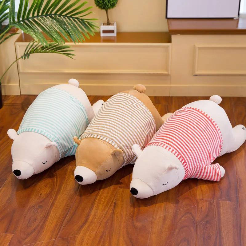 35/55CM Kawaii Dressed Polar Bear Stuffed Animals Big Size Super Soft Animal Cushion Sleeping Pillow Plush Toy Kid