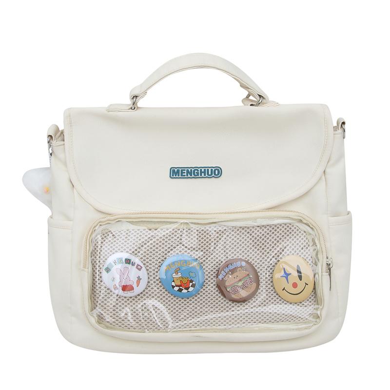 

Сумка на плечо в студенческом стиле, школьная сумка, женский однотонный рюкзак белый