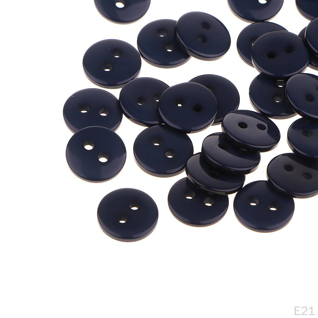 100 Bottoni Piatto in Resina a 2 Fori da 1 Cm per Artigianato
