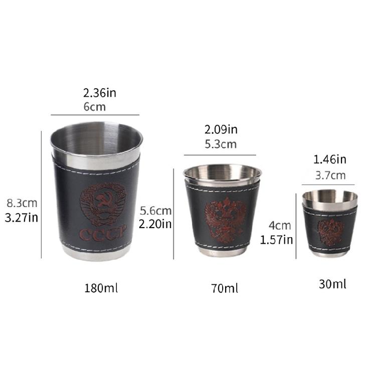 Party-Schnapsgläser Halskettenbecher Leicht zu tragende Schnapsgläser mit Lederhülle Camping Reisen Kaffeetasse