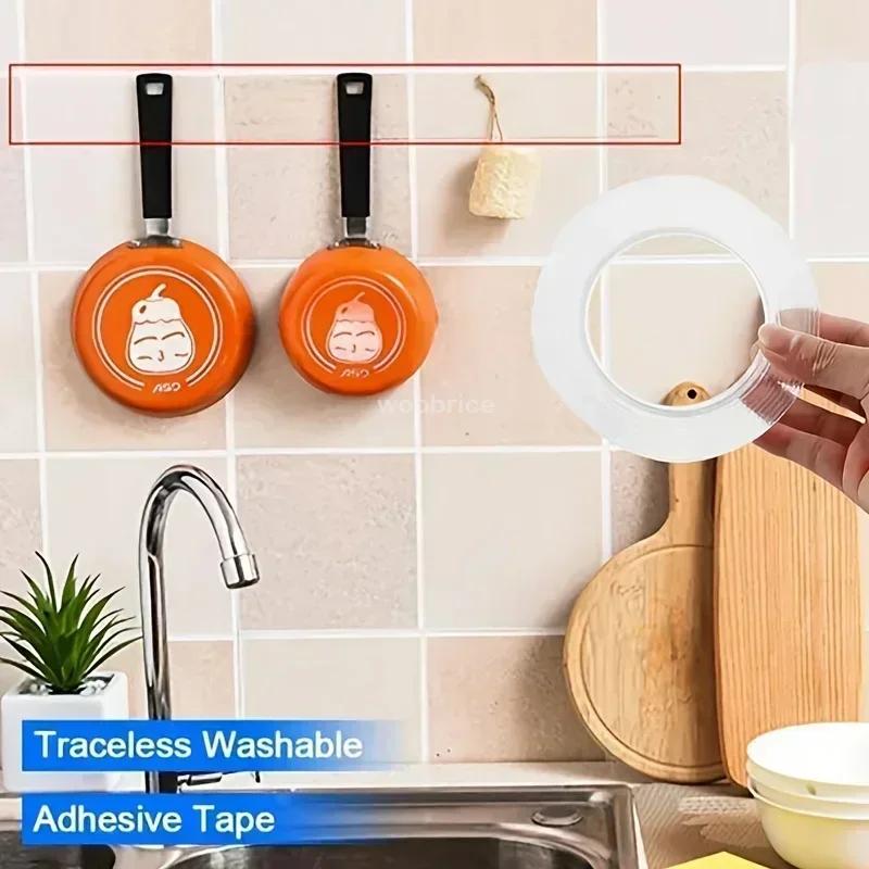 5m 10m Double Contact Nano Tape Powerful Extra Strong Sided Adhesive for Kitchen and Bathroom Waterproof and Cleanable Tool