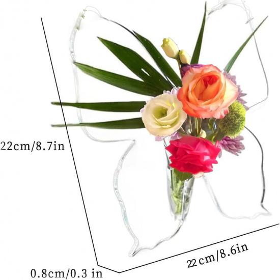 Creative Clear Butterfly Frame Vase Minimalist Decorative Vase Holder for Wedding Home Table Bookshelf Unique Gift for Women