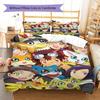 Digimon Adventure Pattern Bedding,Quilt Set Quilt Cover Pillowcase Home Birthday Gift (1 * duvet cover + 2 * pillowcase, without core)