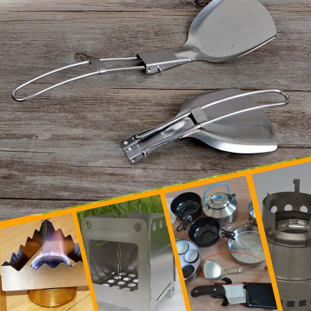 Camping Spatula, Stainless Steel Camping Spatula Set Spatula with Handle for Camping, Picnic