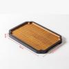 1PC Embossed Pattern Tray New Chinese Style Square Round Bamboo Tea Plate Household Desktop Decoration