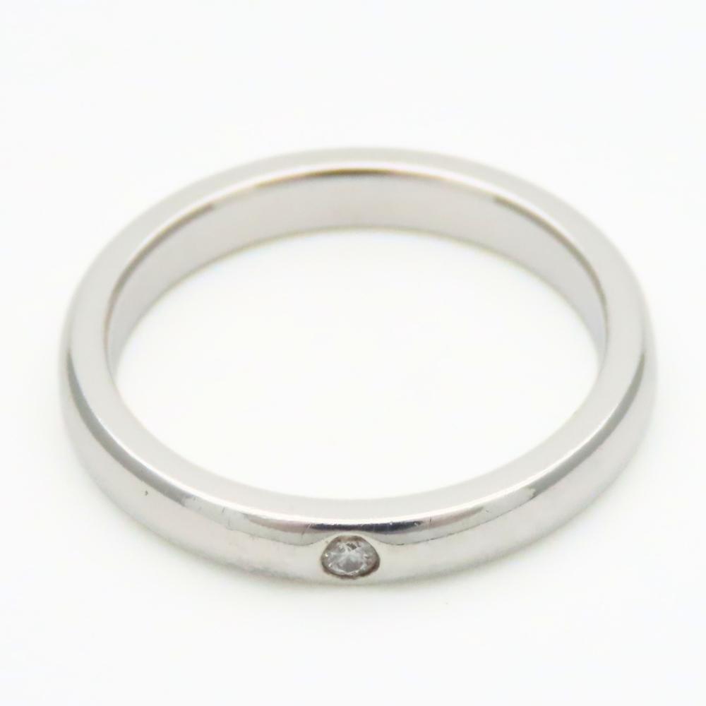 Used TIFFANY&Co. Ring Stacking Band EU#49 Silver925/diamond 2.5g Silver 1PD