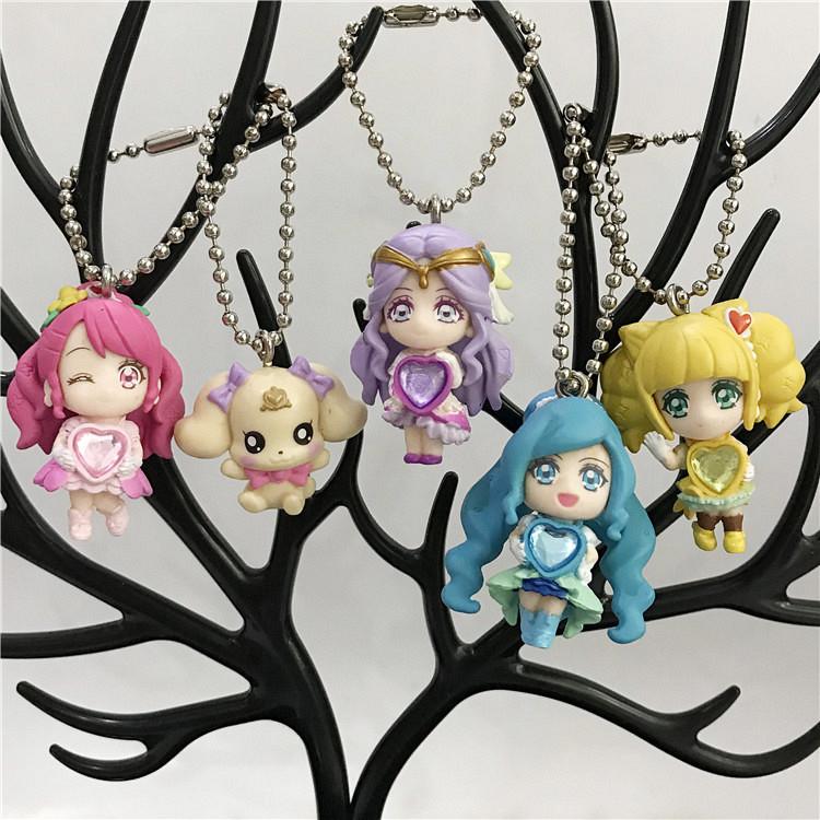 Bandai Hugtto Cuddle Capsule Toys Pretty Cure Tropical-Rouge Summer Angel Flamingo Cure Peace Blossom Happy Peach Figure
