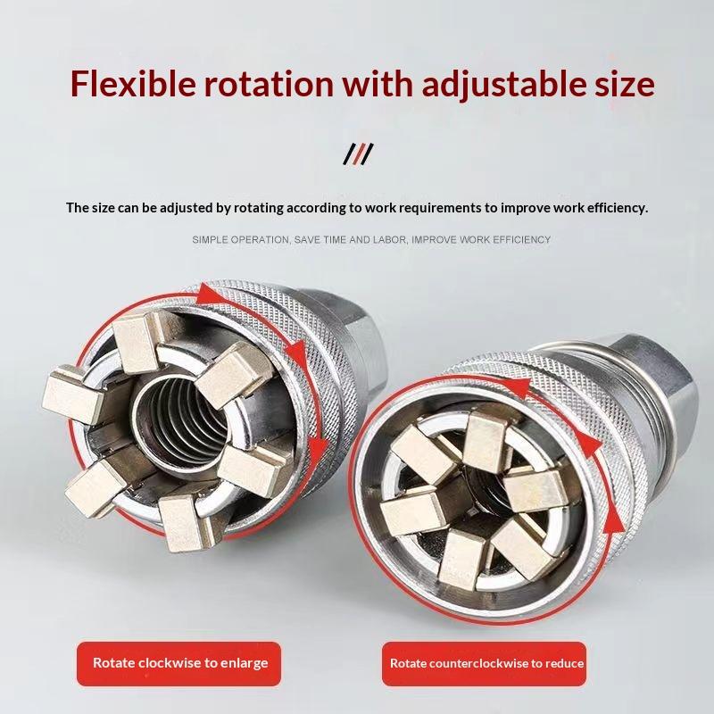 1/2Pcs Adjustable Magic Socket Wrench Universal 10-19mm Ratchet Head Spanner Labor Saving for Furniture Assembly DIY Projects