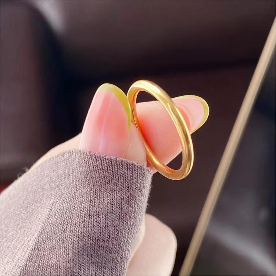 Ancient French Ring Ring Women's Matte Bright Sansheng III Valentine's Day Gift for Girlfriend Classic Retro Hand Jewelry