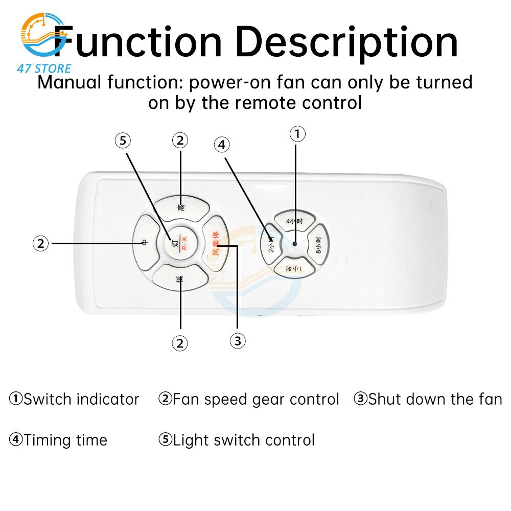 AC220-240V Universal Ceiling Fan Lamp Remote Control Kit Timing Setting Switch Adjuste Wind Speed Transmitter Receiver
