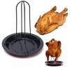 1set Useful Chicken Duck Holder Rack Grill Stand Roasting For BBQ Rib Non Stick Carbon Steel