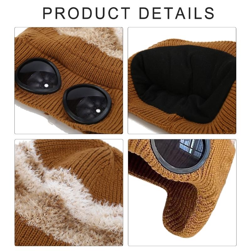 Pilot Sunglasses Knitted Hat Stylish Warm Soft Comfortable Hat Fashion Hat for Winter Warmth and Fashionable