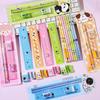 Student Stationery Set Smooth Writing Pencil Eraser Ruler Sharpener Cute Cartoon Complete School Supplies Classroom Back To School Gifts