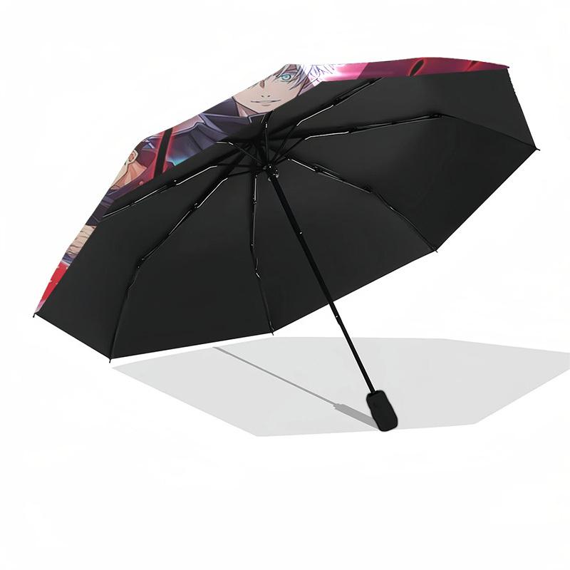1pc Jujutsu Kaisen Characters Auto-Folding Umbrella Portable 3-Fold Design with Iron Frame, Perfect for Fans, Travelers, Daily Use, and Gifts.M012