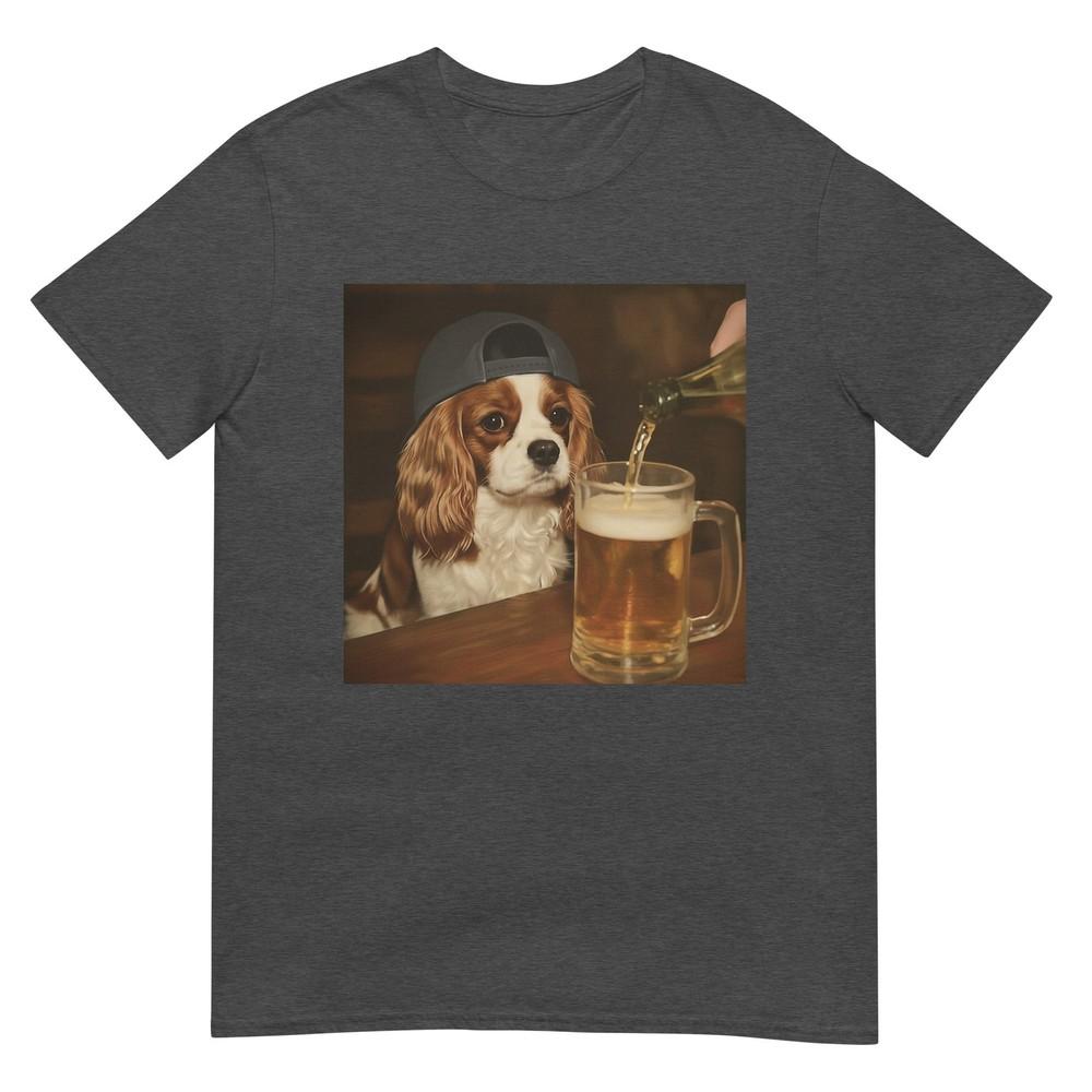 Cavalier King Charles Drinking Beer Funny Dog Meme TShirt