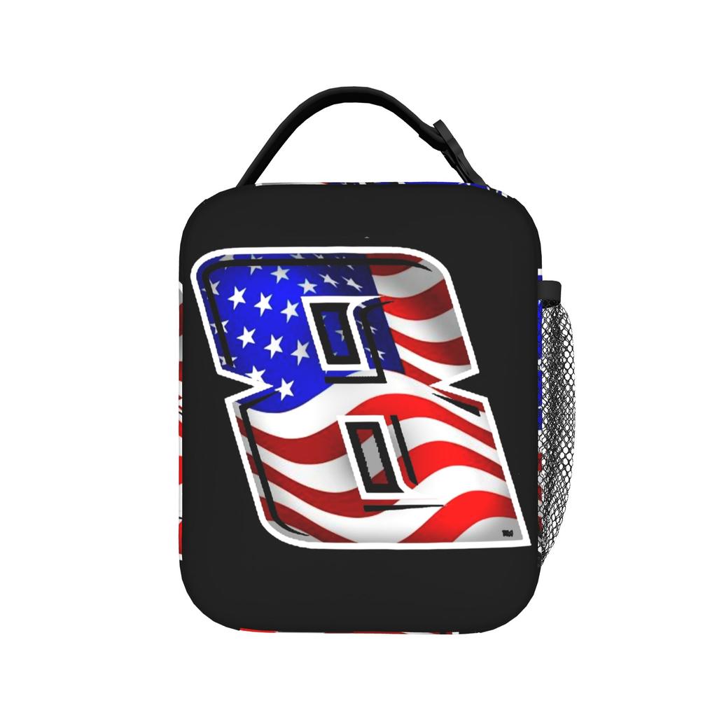 Kyle Busch Patriotic 8 Lunch Bag School Lunch Box For Adult Casual Print Tote Food Bags Oxford Portable Zipper Cooler Bag