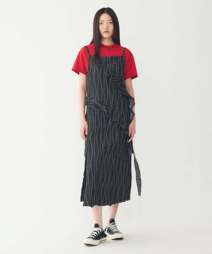 STUDIO TOMBOY Wave Stitch Sleeveless Dress_Black 9106241227
