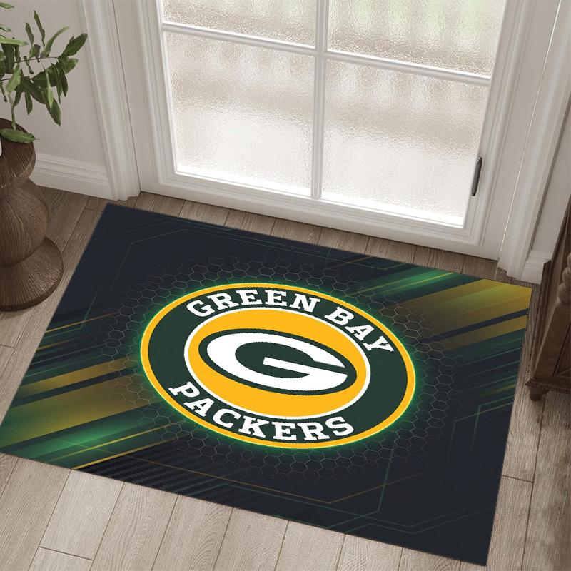 Tappeto in Velluto Cristallo Design Green Bay Packers Accogliente Non?Tappeto Stampato Antiscivolo per Camera da Letto Soggiorno Ingresso