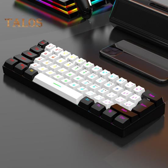 Wired Mechanical Gaming Keyboard with RGB Light Universal 61 Keys Mini Wired Office Keyboard Mouse Kit