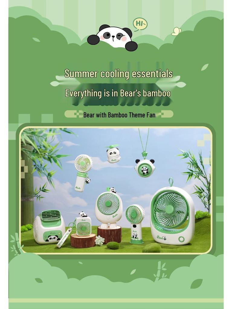 2026 Cute Cartoon Mini Portable USB Rechargeable Fun Fan