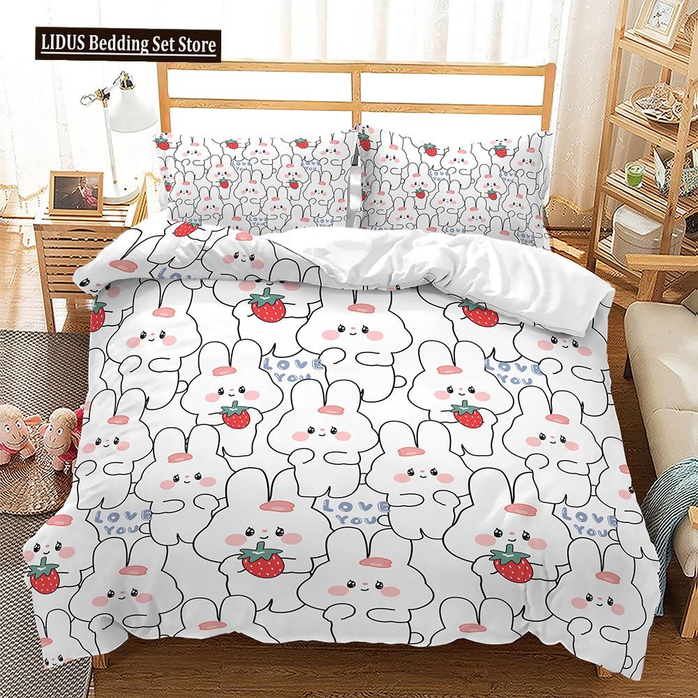 Комплект пододеяльника на тему животных Медуза Русалка Мультяшный узор Кавайный постельный комплект Кинг Твин Фулл Размер Полиэстер Пододеяльник