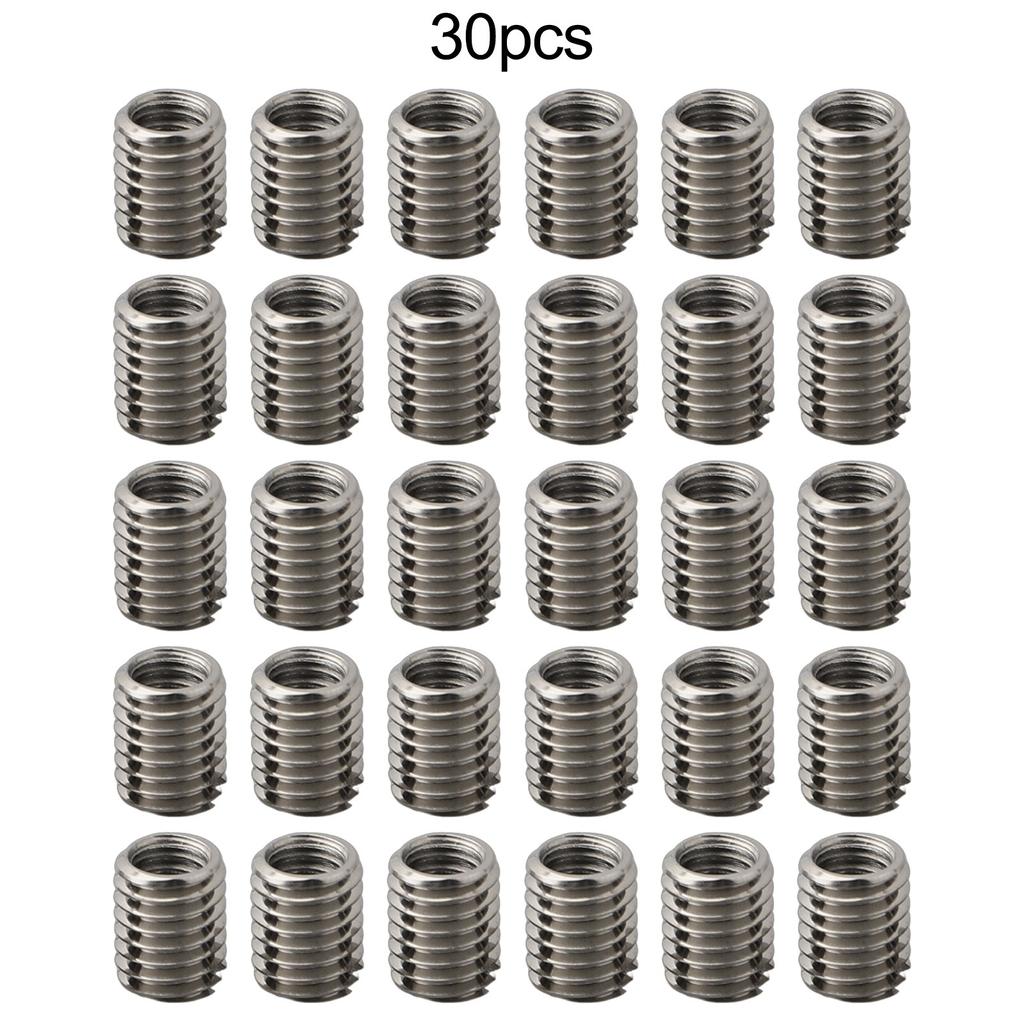 30pcs Threaded Inserts Inner M6X1.0 Outer M8X1.25 Length 10MM Male Female Nut