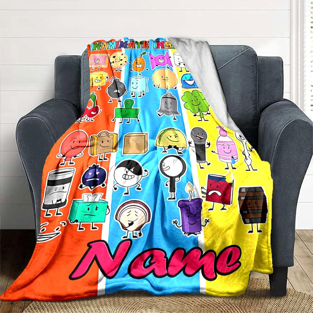 Customiz Name Personality Nanimate Insanity Blanket Soft &Warm Sofa Office Bed Travel Lunch Break Blanket, Gift Suitable All Seasons